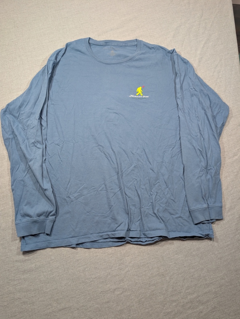 Simply Southern American Dude long sleeve T shirt blue Size XXL